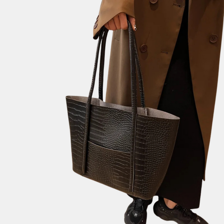 Sophia | Croc Leather Shoulder Bag