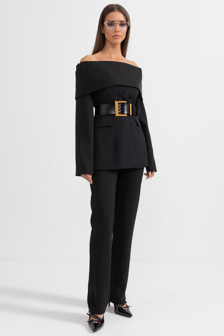 Cut Out Shoulder Jacket - Black