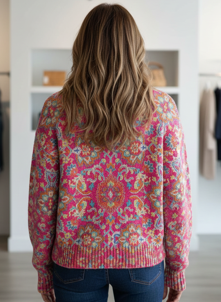 Annabelle | Floral Knit Turtleneck