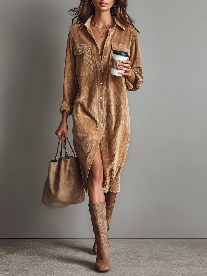 Heather - Corduroy Midi Dress
