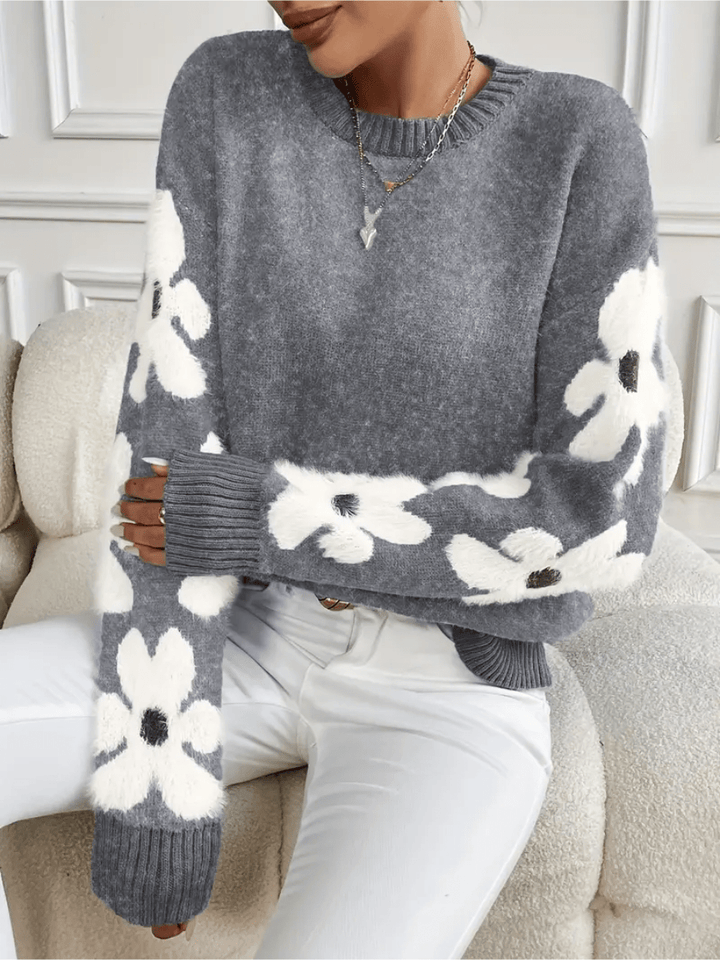 KATY | Elegant Floral Sweater