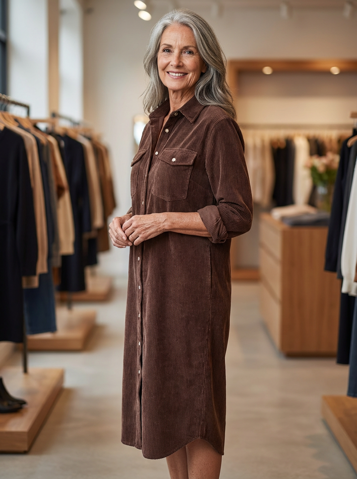 Heather - Corduroy Midi Dress