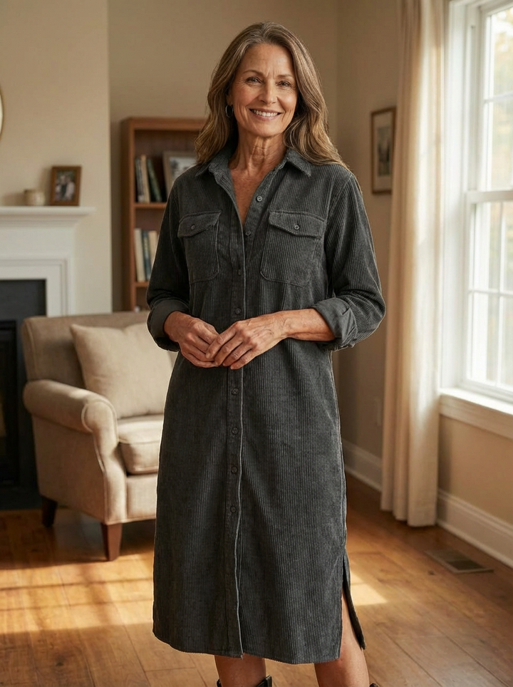 Heather - Corduroy Midi Dress